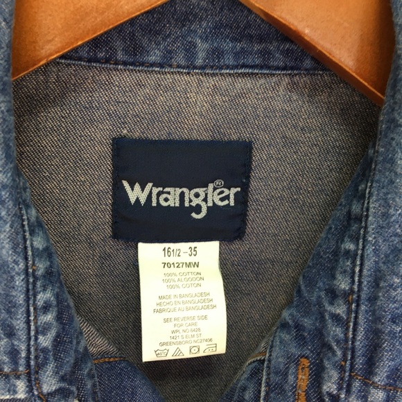 Wrangler Men’s SZ LG Pearl Snap Denim Long Sleeve - Picture 4 of 7